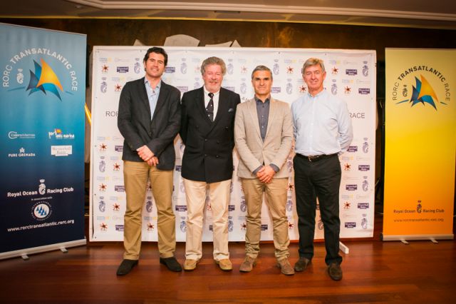 José Juan Calero, Andrew McIrvine, Hector Fernandez, Director of the Tourist Board, Lanzarote, Eddie Warden Owen. Credit: RORC/James Mitchell