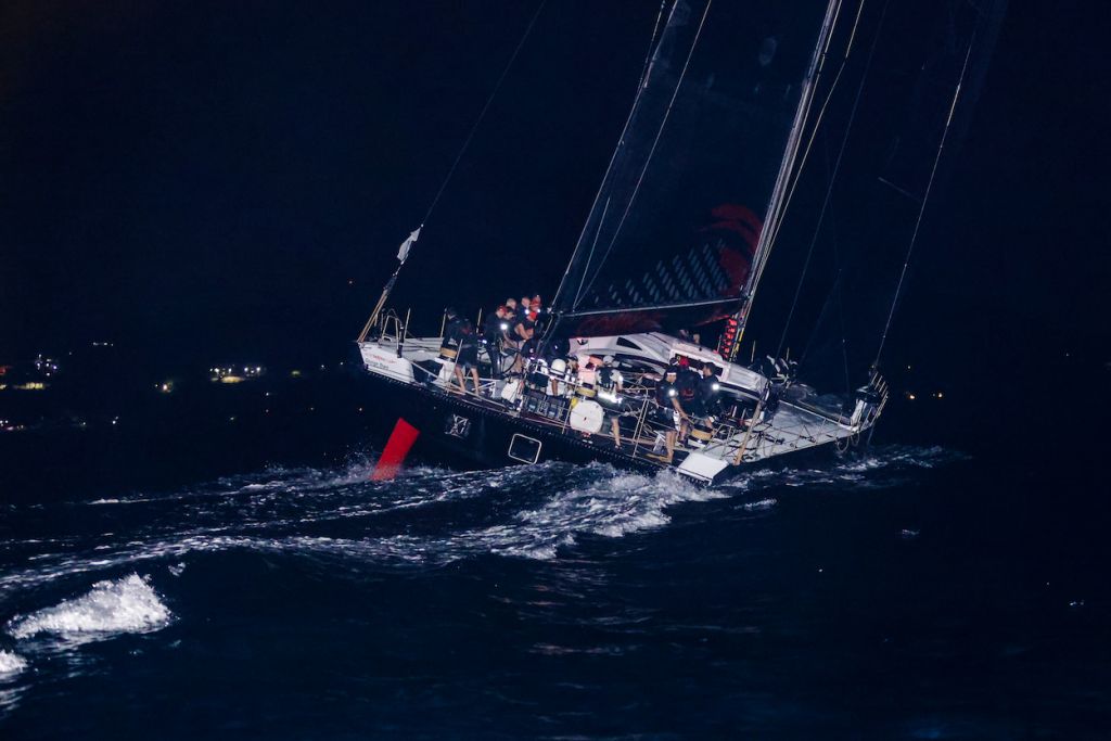 Record setters - The victorious crew on board the 30.48m (100ft) VPLP Design/Verdier Maxi Comanche (CAY), skippered by Mitch Booth (AUS). The team eclipsed the previous monohull race record by 2 days, 7 hours, 46 minutes 7 seconds (My Song, 2018) © Arthur Daniel/RORC