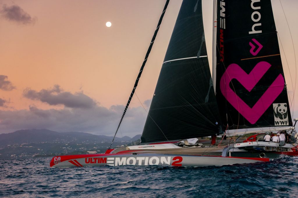 Ultim Emotion 2 was the fourth multihull to cross the finish line in Grenada © RORC/Arthur Daniel