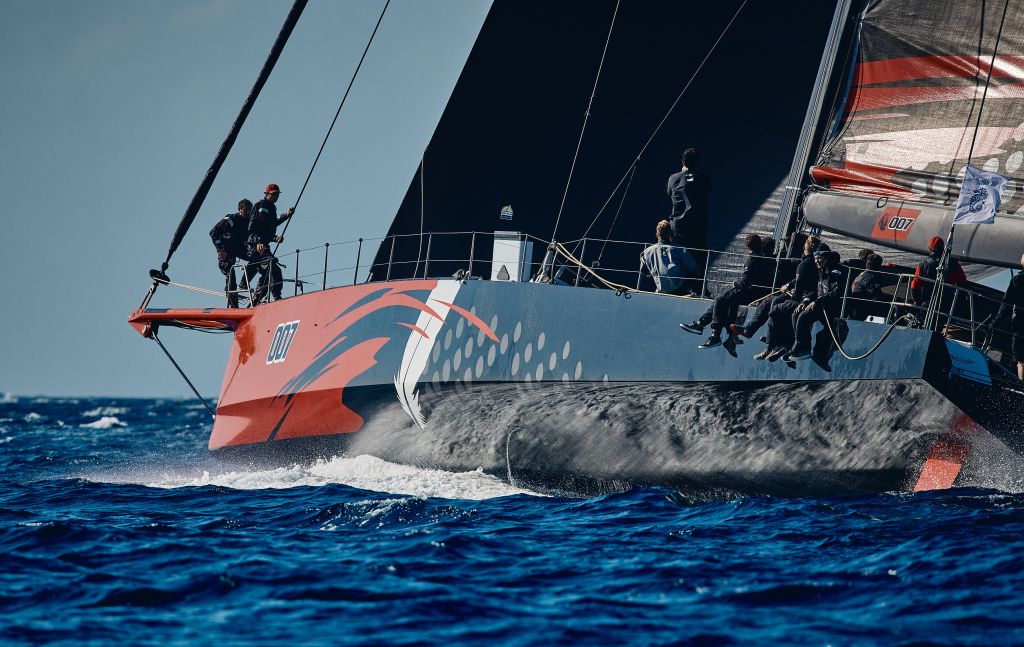 The 100ft Maxi Comanche (CAY), skippered by Mitch Booth is estimated to be over two days ahead of the monohull race record and win for the IMA Trophy for monohull line honours © James Mitchell/RORC
