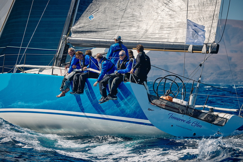 Flying the flag for the Yacht Club de France - Dominique Tian’s Ker 46 Tonnerre de Glen (FRA) are on course to claim third place in IRC Zero © James Mitchell/RORC