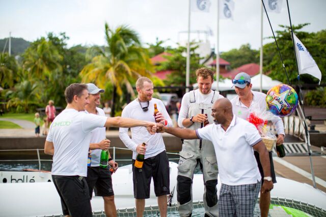 Welcome to Grenada! Team Phaedo celebrate  © RORC/Arthur Daniel