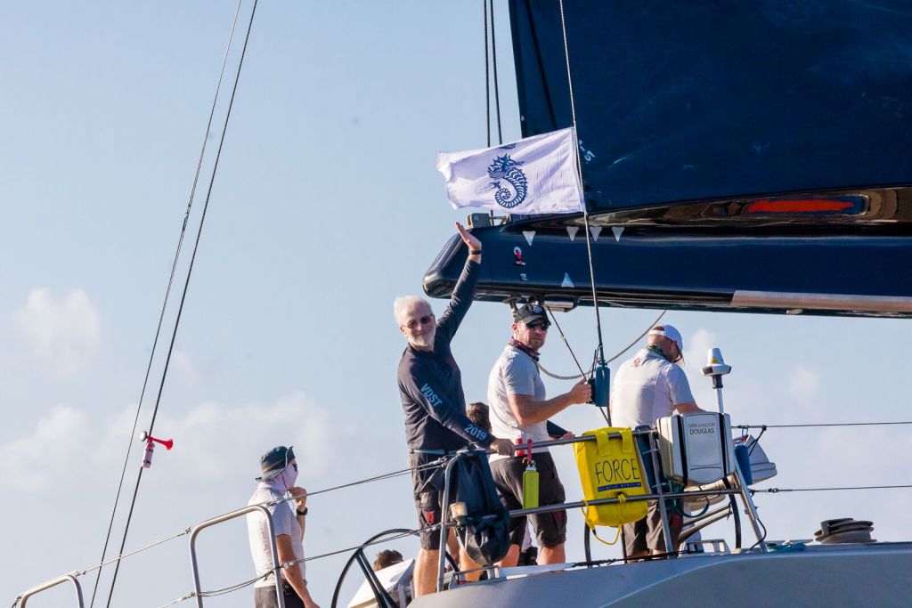 Dark Shadow finish the 2019 RORC Transatlantic Race outside Camper & Nicholsons Port Louis Marina, Grenada - Photo © RORC / Arthur Daniel