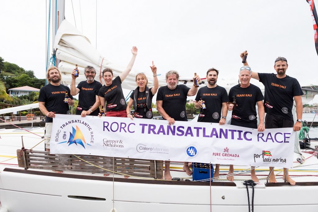 Team Kali arrive at Camper & Nicholsons Port Louis Marina © RORC/Arthur Daniel