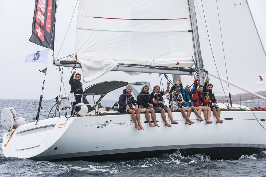 Kali approaching the finish line at Camper & Nicholsons Port Louis Marina, Grenada - Photo © RORC / Arthur Daniel