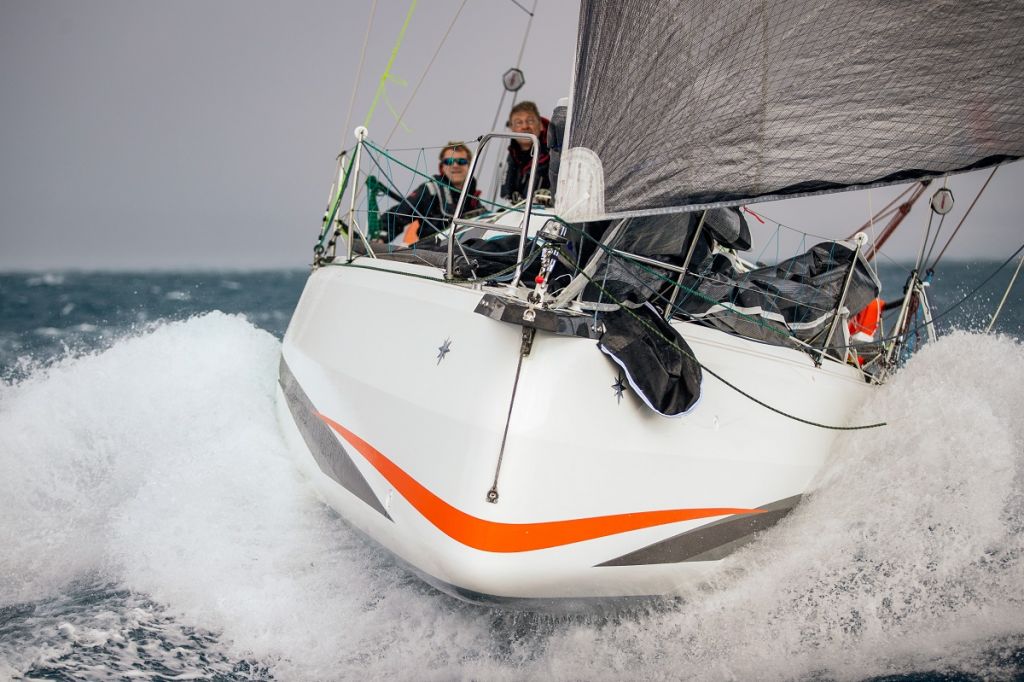 Third overall under IRC was Sebastien Saulnier’s Sun Fast 3300 Moshimoshi. Racing with Christophe Affolter, Moshimoshi was the first team to finish the race in IRC Two-Handed © James Mitchell/RORC