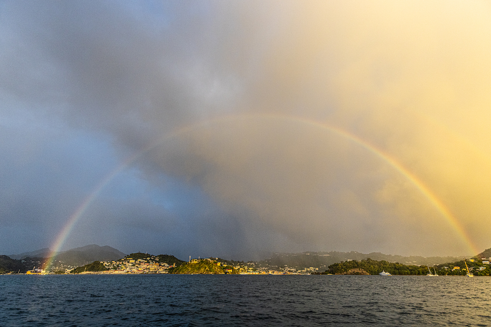 The pot at the end of the rainbow was L4 Trifork's arrival into Grenada as the sunset on day 10 of the RORC Transatlantic Race © Arthur Daniel/RORC