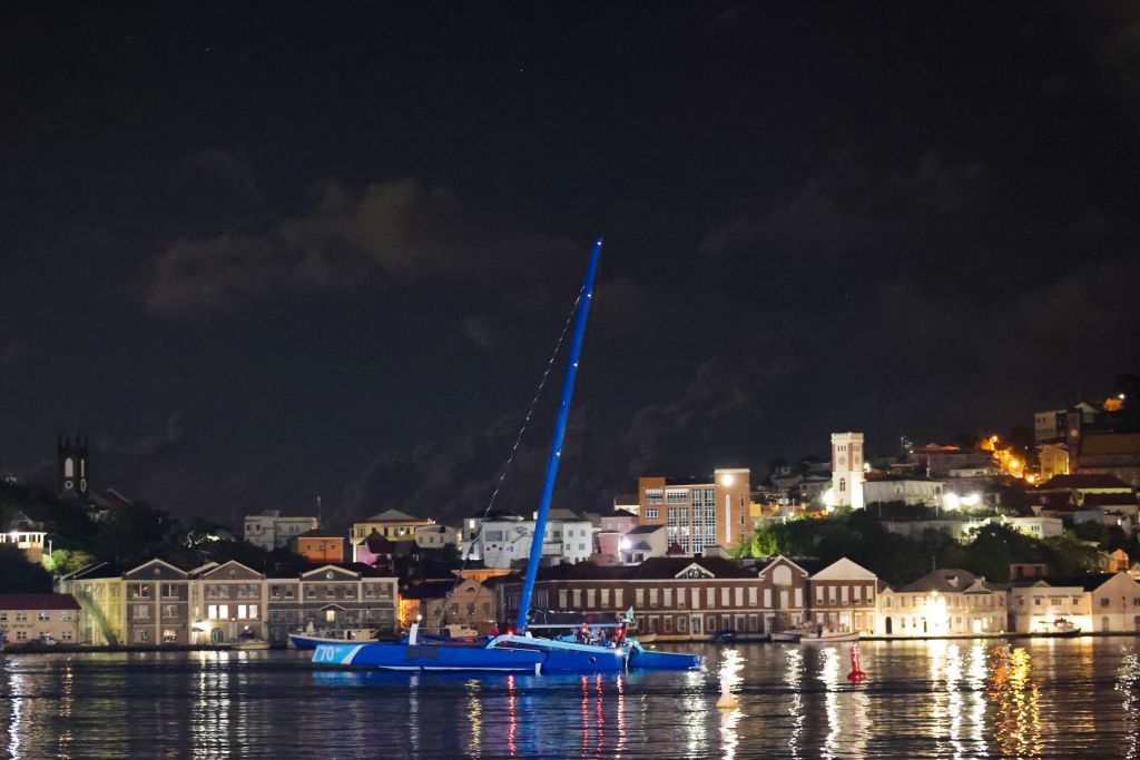 PowerPlay heads to the dock at Port Louis Marina after crossing the finish line in Grenada © Arthur Daniel/RORC