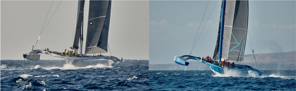 0900 UTC - Coming in hot - PowerPlay and Argo are in sight of each other - 500 miles from the finish of the RORC Transat © James Mitchell/RORC